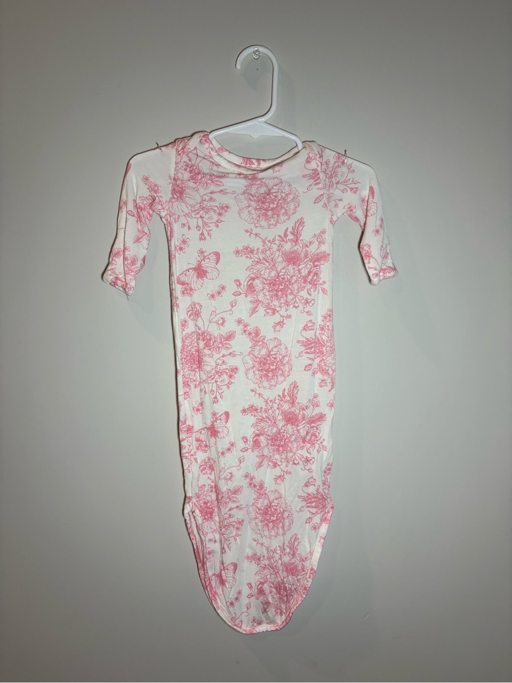 Ruffle Butts White and Pink Floral Long Sleeve Matching Set